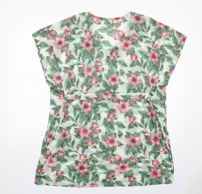 H&M Womens Multicoloured Floral Polyester Mini Size S V-Neck Pullover