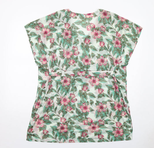 H&M Womens Multicoloured Floral Polyester Mini Size S V-Neck Pullover
