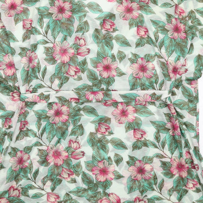 H&M Womens Multicoloured Floral Polyester Mini Size S V-Neck Pullover