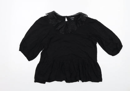 Womens UK Size S Monki Black Basic Blouse