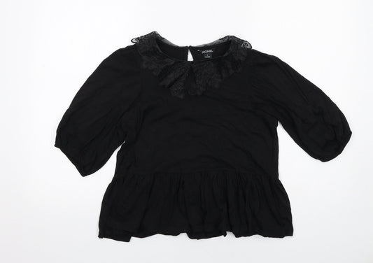 Womens UK Size S Monki Black Basic Blouse