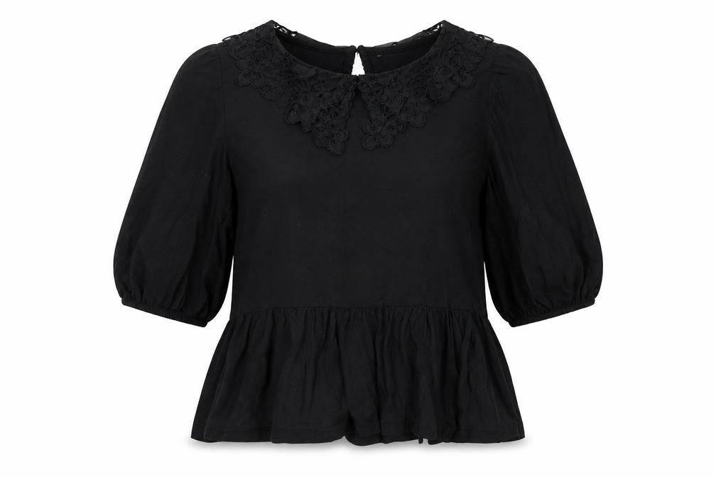 Womens UK Size S Monki Black Basic Blouse