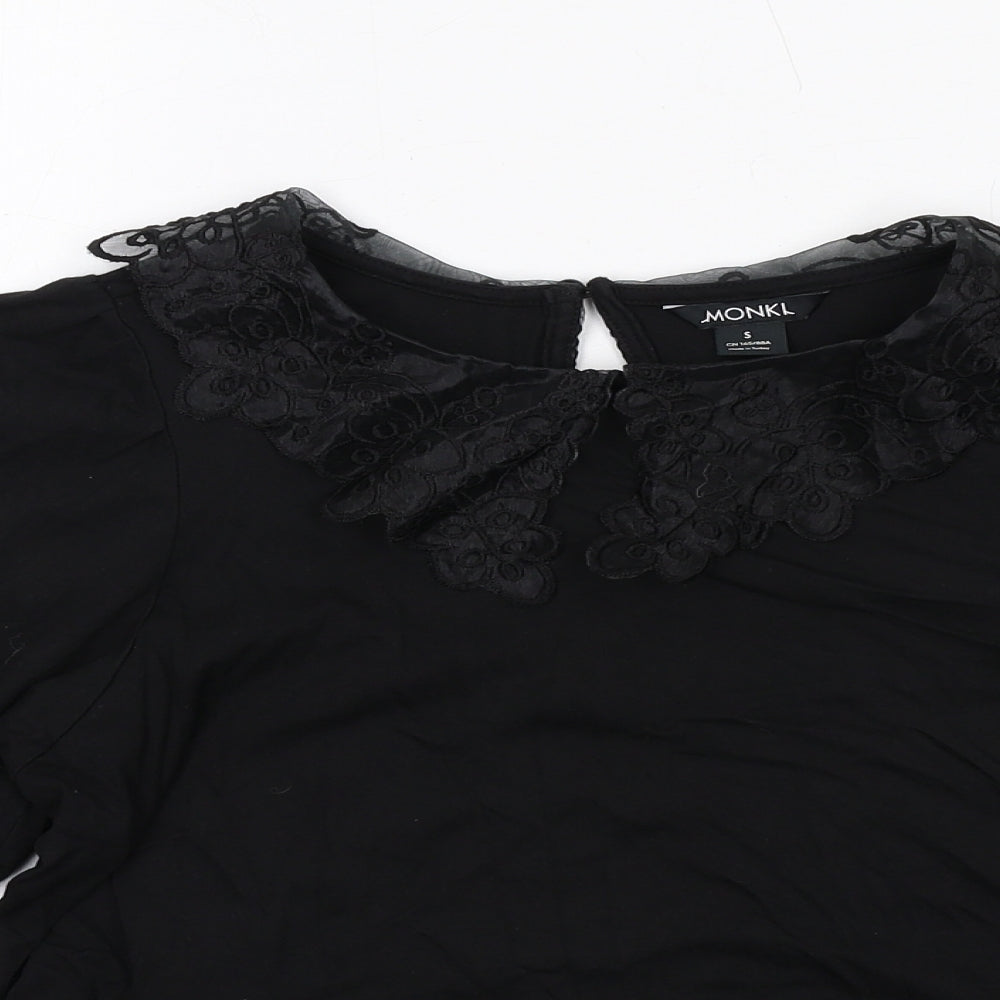 Womens UK Size S Monki Black Basic Blouse