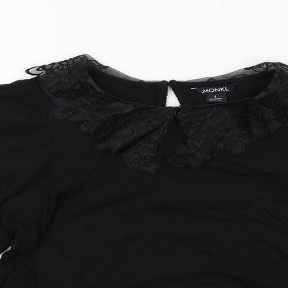 Womens UK Size S Monki Black Basic Blouse