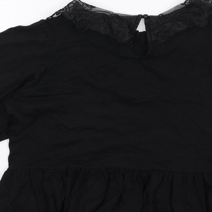 Womens UK Size S Monki Black Basic Blouse