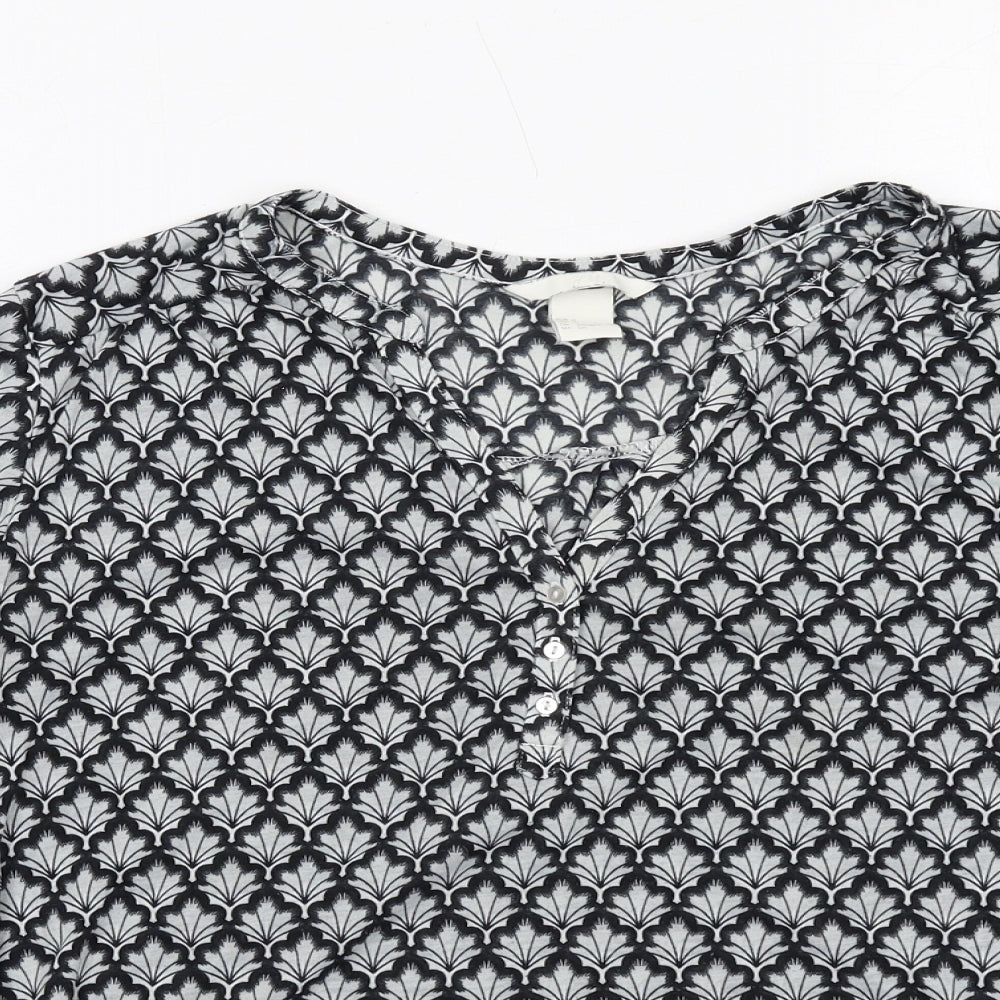 Womens UK Size S H&M Grey Basic Blouse