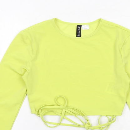 Womens UK Size XS H&M Yellow Cropped T-Shirt
