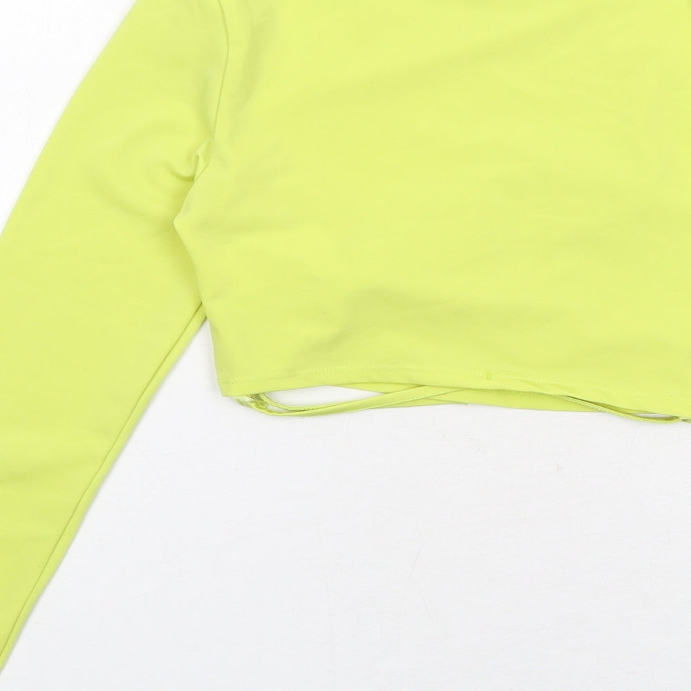 Womens UK Size XS H&M Yellow Cropped T-Shirt