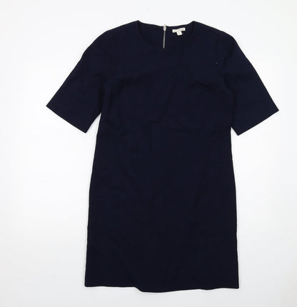 Gap Womens Blue Polyester Shift Size 6 Round Neck Zip