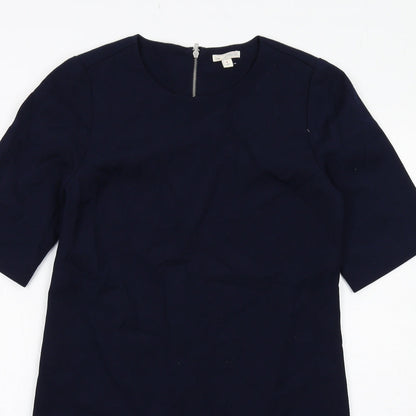 Gap Womens Blue Polyester Shift Size 6 Round Neck Zip
