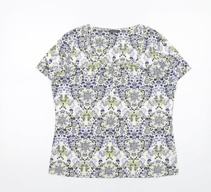 Womens UK Size 10 Profile Multicoloured Basic T-Shirt