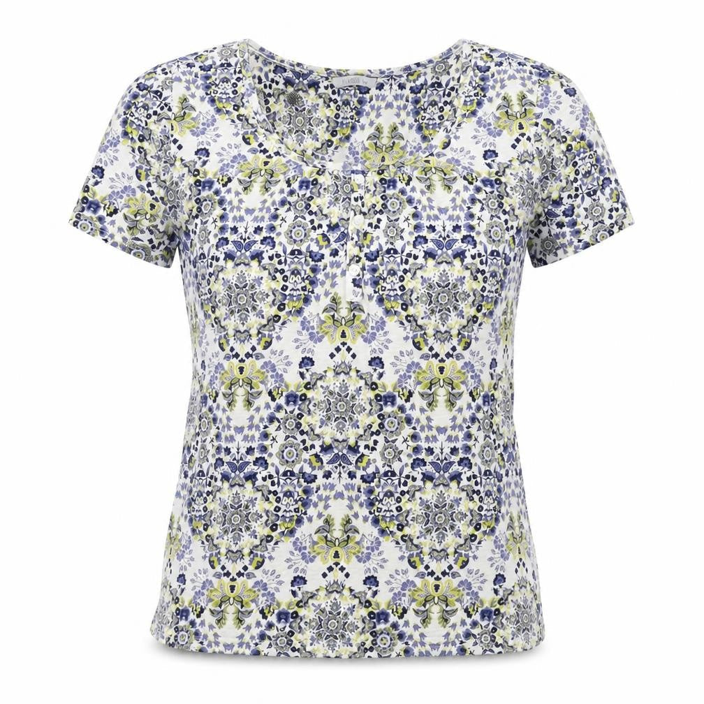 Womens UK Size 10 Profile Multicoloured Basic T-Shirt