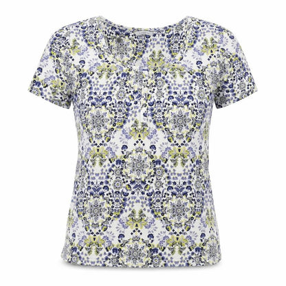 Womens UK Size 10 Profile Multicoloured Basic T-Shirt