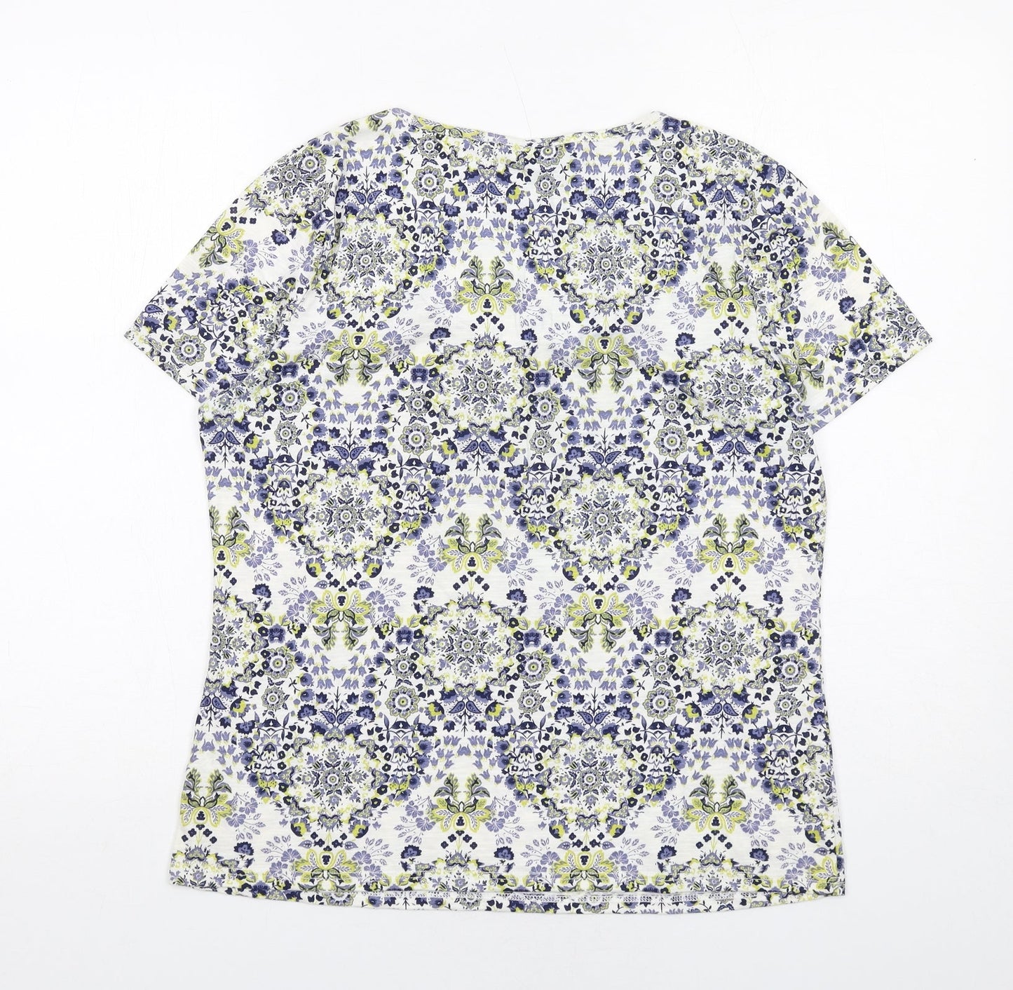 Womens UK Size 10 Profile Multicoloured Basic T-Shirt