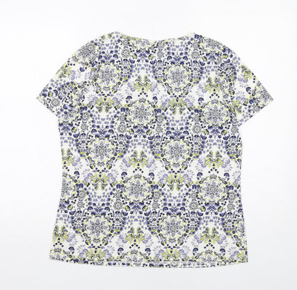Womens UK Size 10 Profile Multicoloured Basic T-Shirt