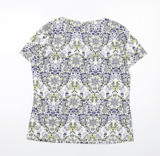 Womens UK Size 10 Profile Multicoloured Basic T-Shirt
