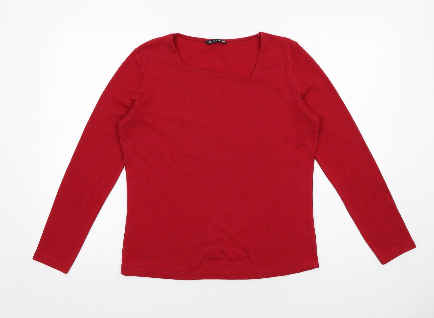 Womens UK Size 12 VIZ A VIZ Red Basic T-Shirt