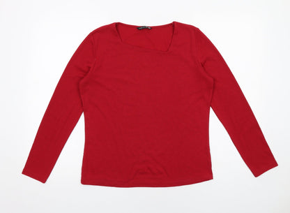 Womens UK Size 12 VIZ A VIZ Red Basic T-Shirt