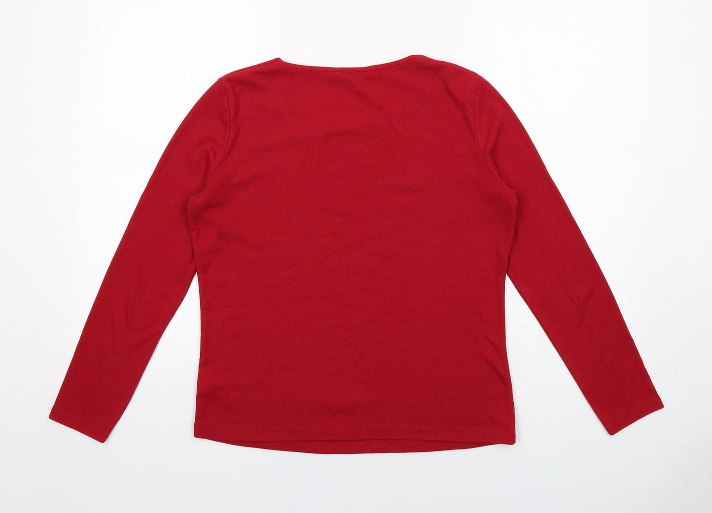 Womens UK Size 12 VIZ A VIZ Red Basic T-Shirt