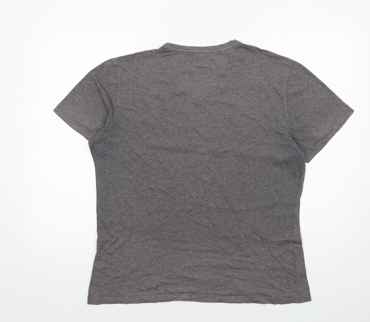 Slate & Stone Mens Grey Cotton T-Shirt Size L V-Neck