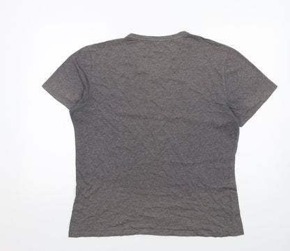 Slate & Stone Mens Grey Cotton T-Shirt Size L V-Neck