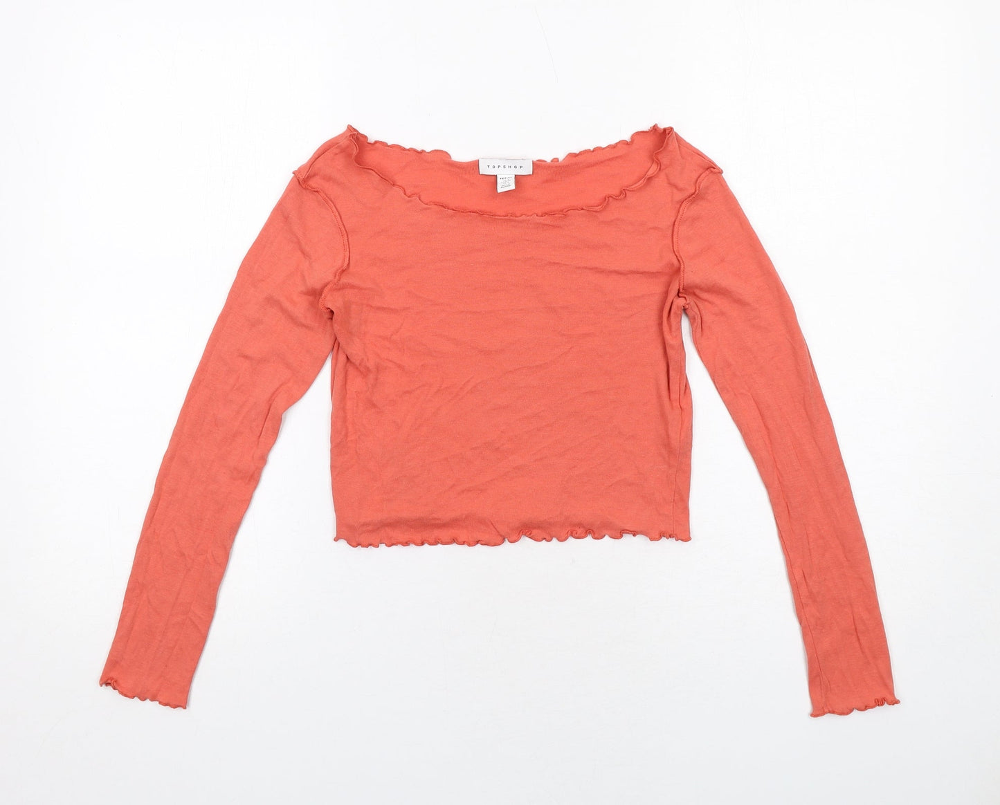 Womens UK Size 8 Topshop Orange Basic T-Shirt