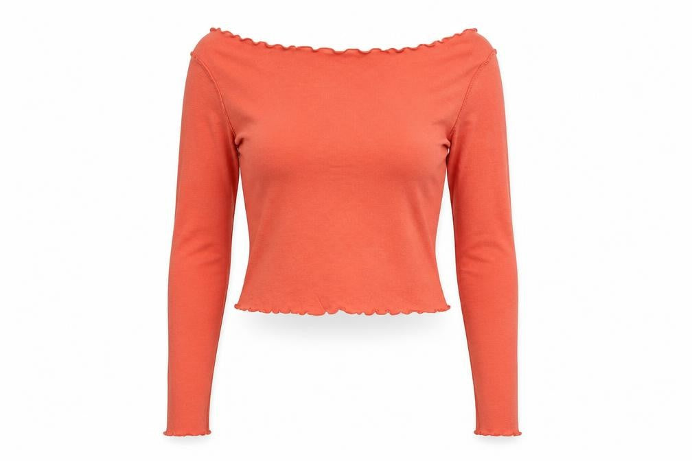 Womens UK Size 8 Topshop Orange Basic T-Shirt