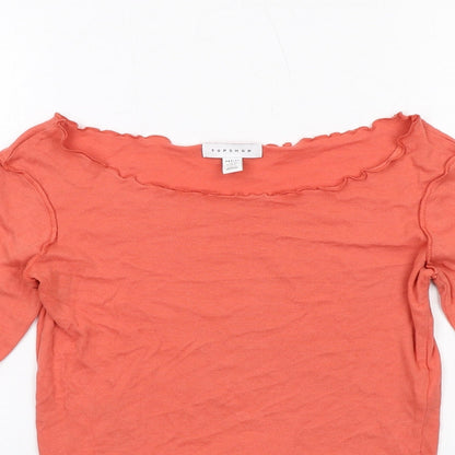 Womens UK Size 8 Topshop Orange Basic T-Shirt