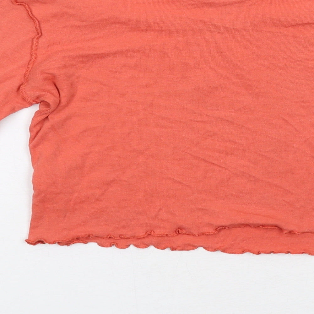 Womens UK Size 8 Topshop Orange Basic T-Shirt