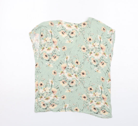 Womens UK Size XS H&M Green Basic Blouse