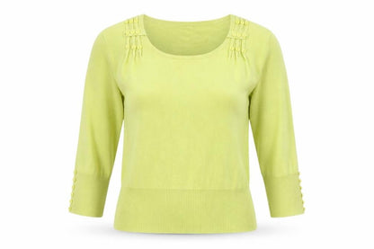 Womens UK Size 10 Roman Yellow Pullover Jumper