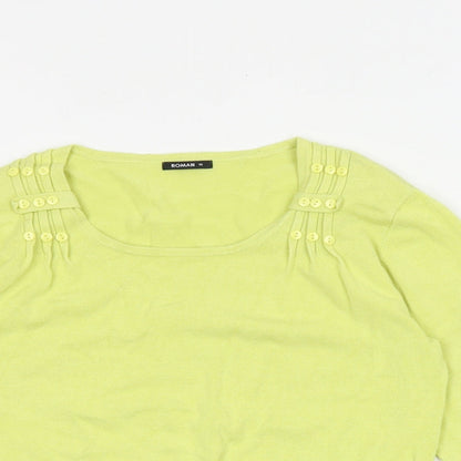 Womens UK Size 10 Roman Yellow Pullover Jumper