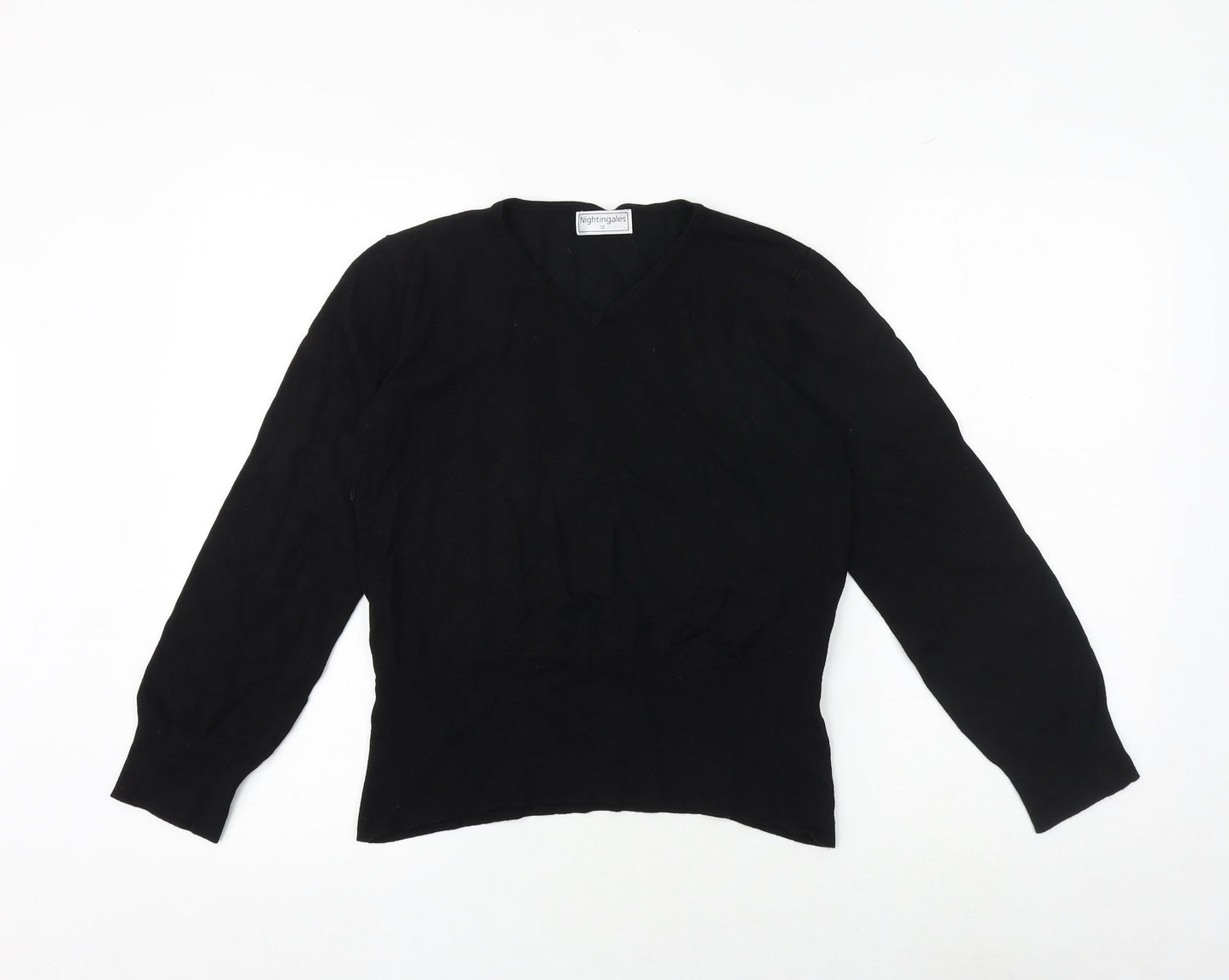Womens UK Size 12 Nightingales Black Pullover Jumper