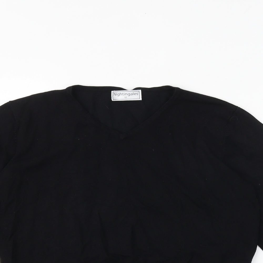 Womens UK Size 12 Nightingales Black Pullover Jumper