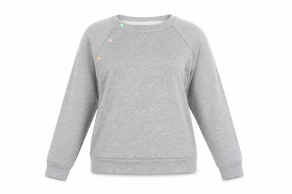 Fit Bumps and Mums Womens Grey Cotton Pullover Sweatshirt Size M Pullover
