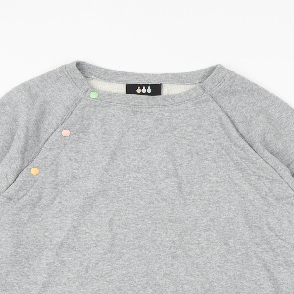 Fit Bumps and Mums Womens Grey Cotton Pullover Sweatshirt Size M Pullover