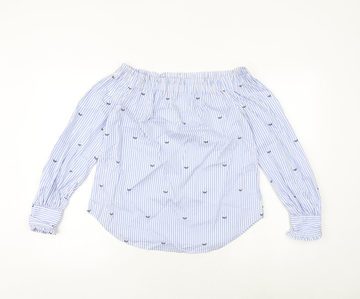 Womens UK Size 8 New Look Blue Basic Blouse