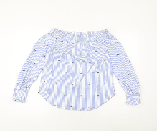 Womens UK Size 8 New Look Blue Basic Blouse