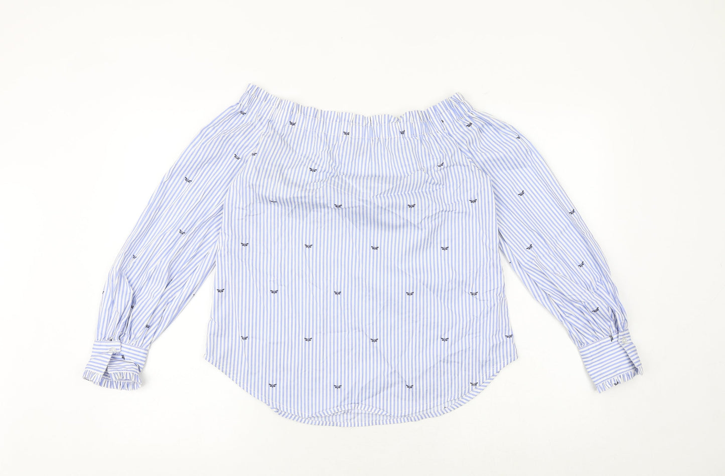 Womens UK Size 8 New Look Blue Basic Blouse