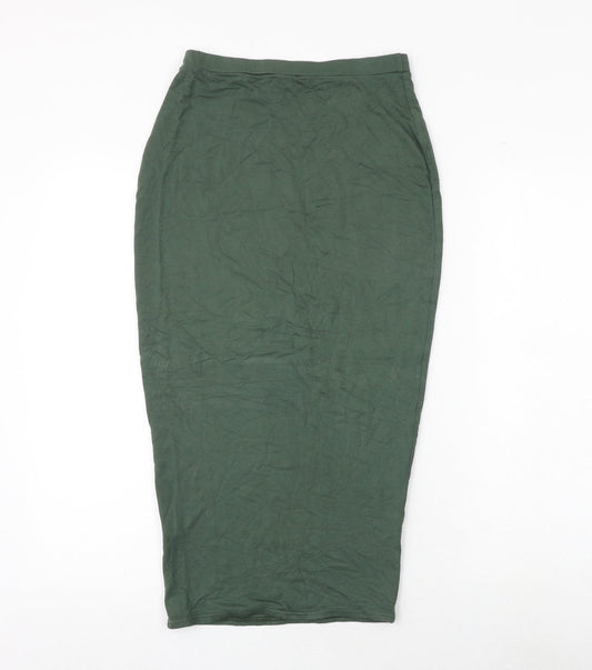 Missguided Womens Green Viscose Bandage Skirt Size 10