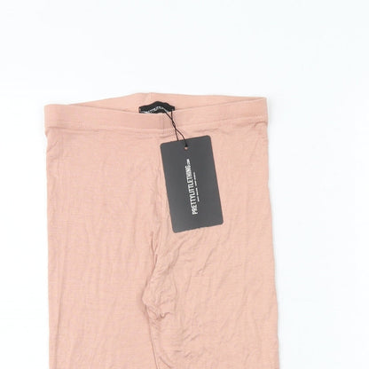 PRETTYLITTLETHING Womens Pink Viscose Sweat Shorts Size 4 Regular