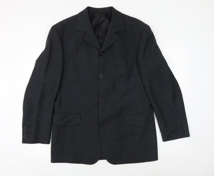 Obvious uomo Mens Grey Polyester Jacket Suit Jacket Size 42 Regular