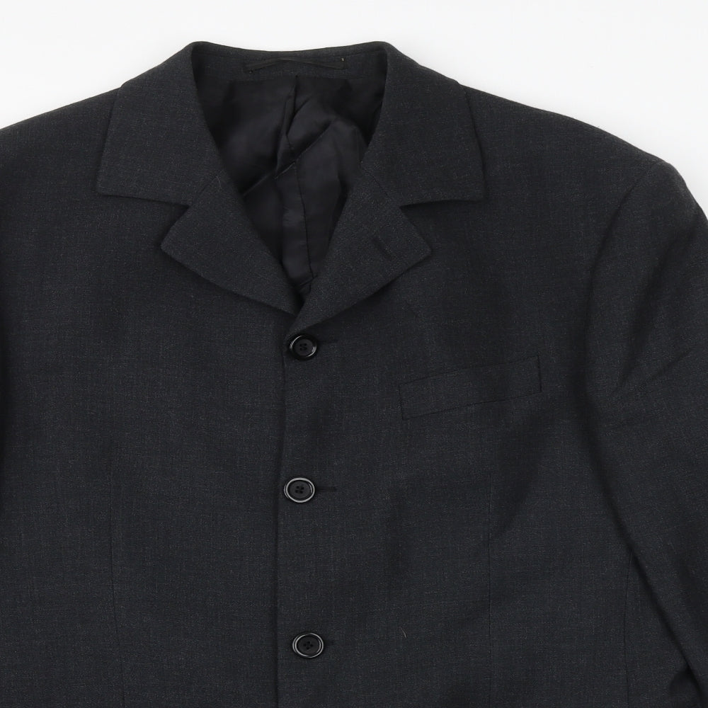 Obvious uomo Mens Grey Polyester Jacket Suit Jacket Size 42 Regular