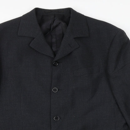 Obvious uomo Mens Grey Polyester Jacket Suit Jacket Size 42 Regular