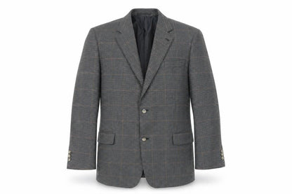 Carabou Mens Grey Geometric Polyester Jacket Suit Jacket Size 46 Regular