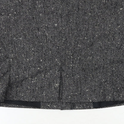 Dorene Womens Grey Geometric Jacket Blazer Size 14 Button