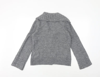 Womens UK Size M Wallis Grey Cardigan Jumper