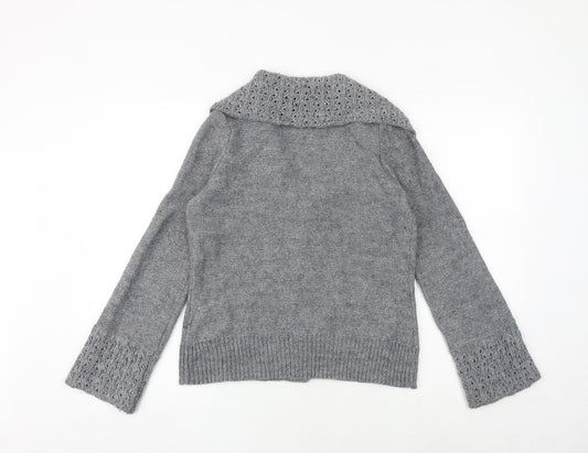 Womens UK Size M Wallis Grey Cardigan Jumper