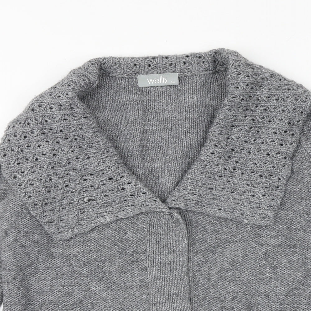 Womens UK Size M Wallis Grey Cardigan Jumper