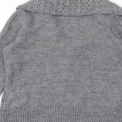 Womens UK Size M Wallis Grey Cardigan Jumper